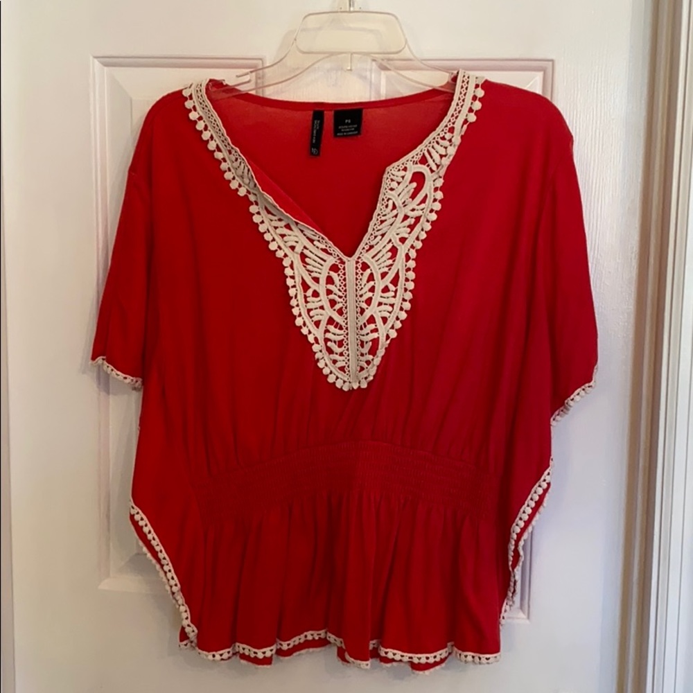 Red flowy shirt